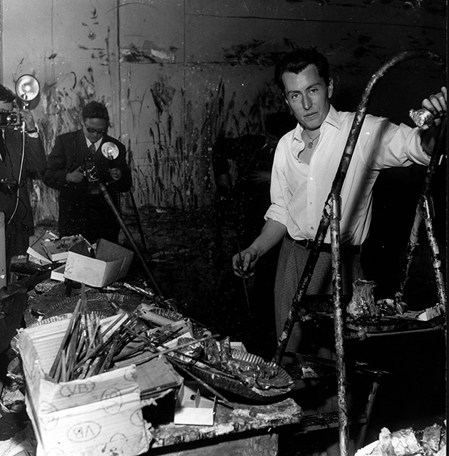 Portrait of the artist Bernard Buffet in his workshop, 5 January 1958.